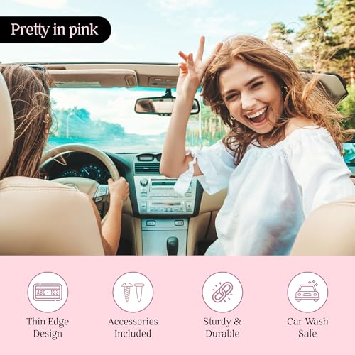Premium Slim Princess Pink License Plate Frame (Pink / 1 Piece)