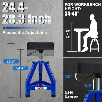 Adjustable Shop Stool (Blue/24.4-28.3 Inch)