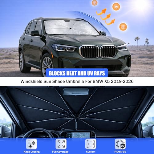 Car Windshield Sun Shade Umbrella for BMW X5 2019 (For BMW X5 2019-2026)