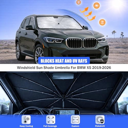 Car Windshield Sun Shade Umbrella for BMW X5 2019 (For BMW X5 2019-2026)