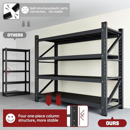 3000LBS Storage Shelves (48"W x 23.7"D x 70"H / Black)