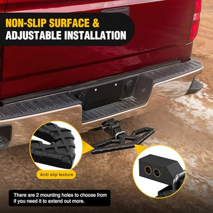 Tow Hitch Step Bar 2" Receiver Bumper Guard for Pickup Truck SUV (Tow Hitch Step w/ Anti Rattle Stabilizer)