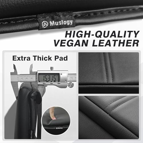 Armrest Cover for GMC Acadia 2017 (19) 17-23 |Acadia| Black/White Stitching, +Thick)