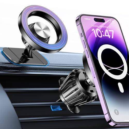 for Magsafe Car Mount【Strong Magnets】Magnetic Phone Holder for Car Phone Holder Mount Dash Mounted Holders Phone Holders for Your Car Accessories for Women Men for iPhone 17 Pro Max 16 15 14 (Black)