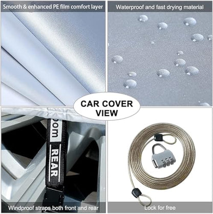Car Cover Waterproof All Weather for Automobiles (Silver-Green / 3XXL: for Sedan (Length 191"-200"))