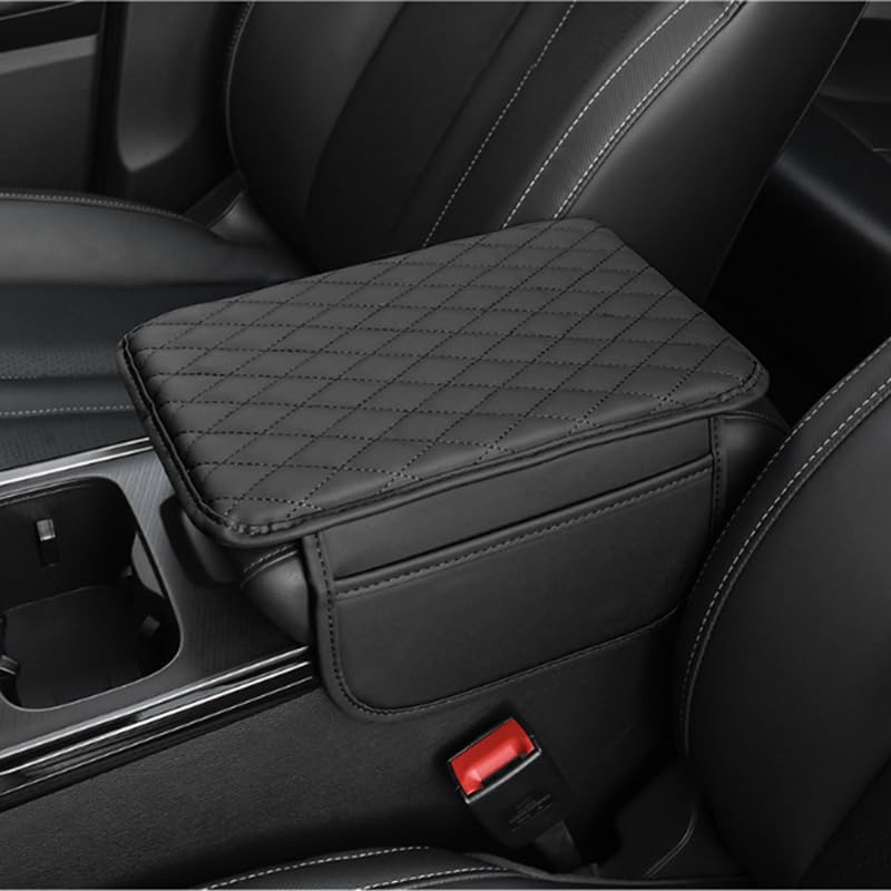Memory Cotton Leather Car Armrest Box Pad (Black)