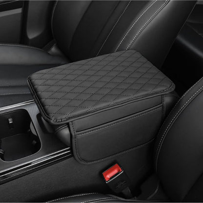 Memory Cotton Leather Car Armrest Box Pad (Black)