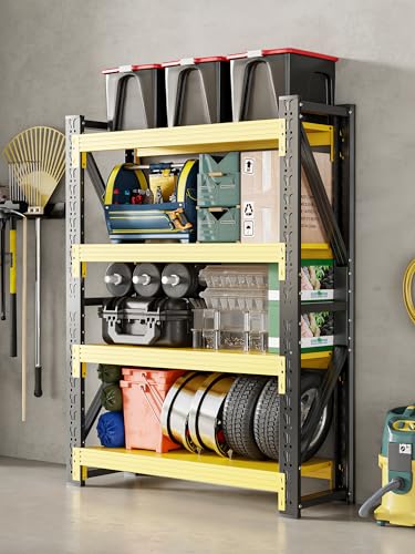 4 Tier Storage Shelves (Black&yellow / 48"W*20"D*79"H)