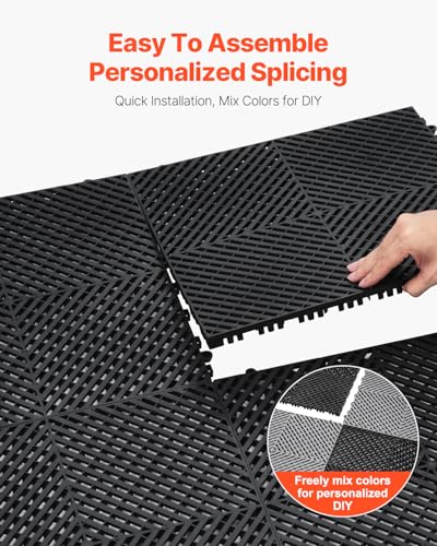 Interlocking Drainage Mat (Black / 15.7 x 15.7 inch)
