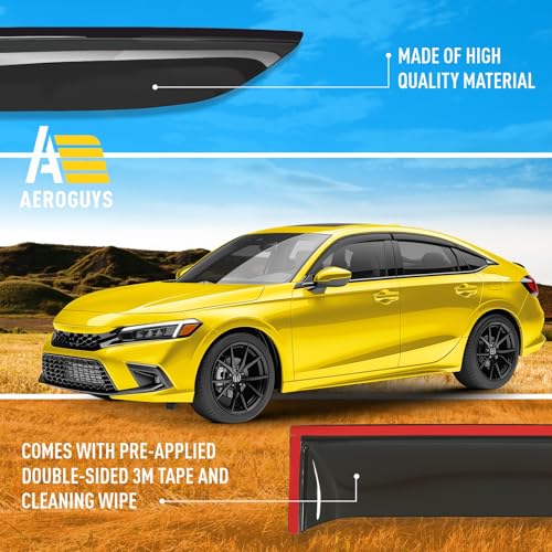 Extra Durable Window Deflectors Tape (For Honda Civic 22-26 Sedan 6pcs.)
