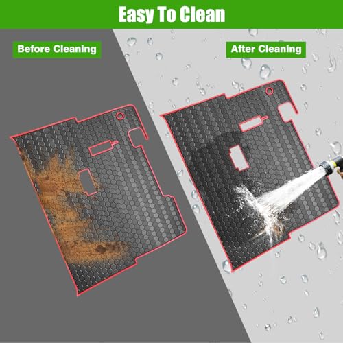 EZGO TXT Golf Cart Full Coverage Floor Liner Mat (Black Red)