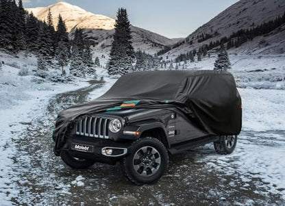 Jeep Wrangler Car Cover 4 Door Fits Sahara Rubicon Unlimited Sport JK JL. Jeep Wrangler Car Cover 4 DR for All Weather (One-green / 4 Fit Jeep Wrangler 4 Door)