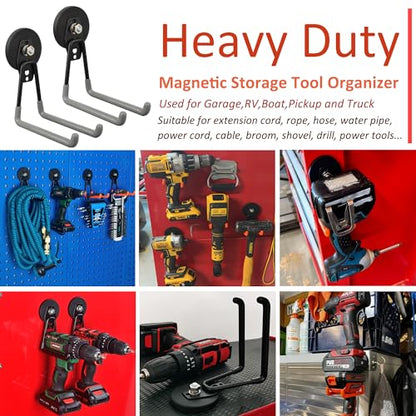 Magnetic Garage Hook (2.59INCH 2PACK Gray Large Hooks)