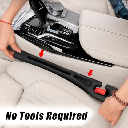 Car Seat Gap Filler Organizer 2 PCS Black Universal Seat Gap Plug Blocker Anti (Style 1 / Black)