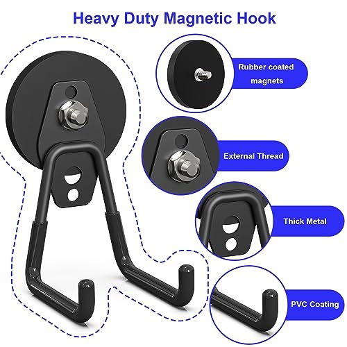 Magnetic Garage Hooks (Black)