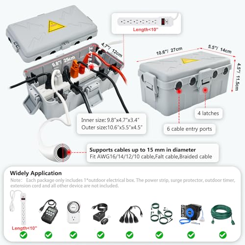 Medium Outdoor Electrical Box (Medium / Grey)