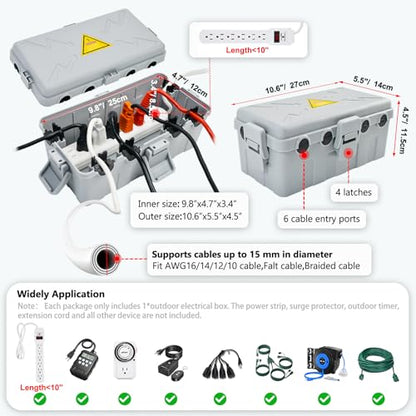 Medium Outdoor Electrical Box (Medium / Grey)