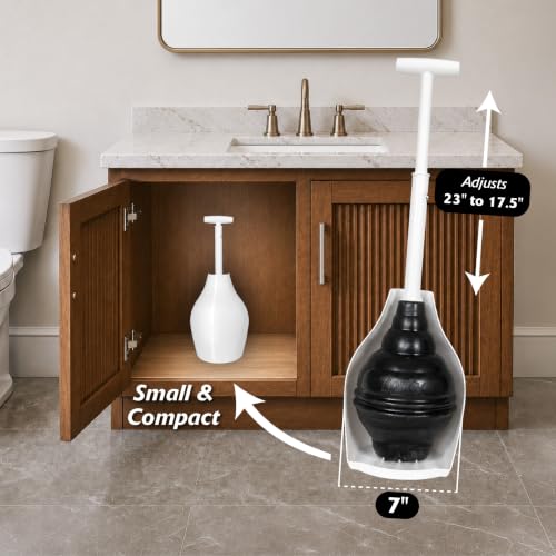 BeehiveMAX Hideaway Toilet Plunger & Holder in White (White)