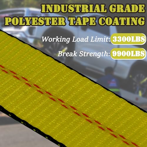 4 Pack Car Tie Down Straps for Trailers (yellow)