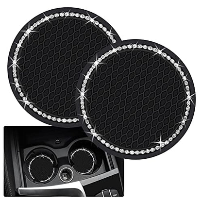 2PCS Bling Car Cup Coaster (black / 2pack)