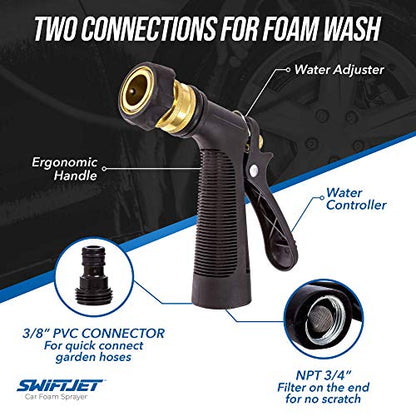 Car Wash Foam Gun + Microfiber Wash Mitt (Orange Foam Gun with Mitt)