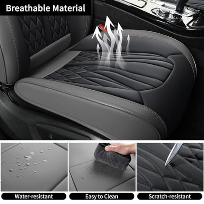 Leather Car Seat Covers (Grey&Black/Front Pair)