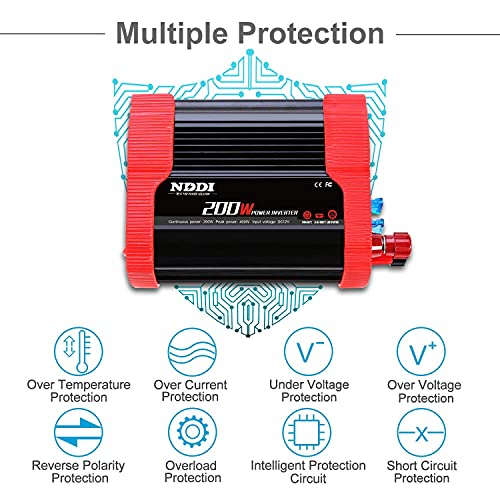 200W Car Power Inverter (200W Red)