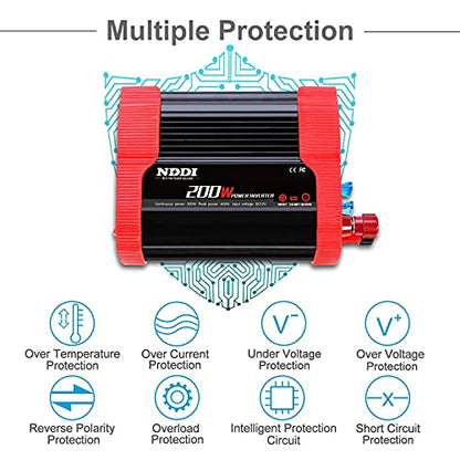 200W Car Power Inverter (200W Red)
