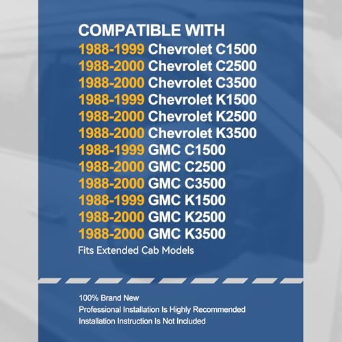 4PCS Tape On Window Visors for 1988 (88-00 Chevy/GMC C/K 1500-3500)