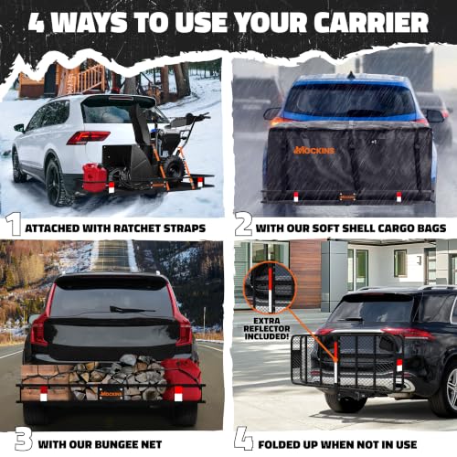 6" Raised Folding Luggage Rack for SUV Car Truck ATV w (Large: 60" L X 20" W)