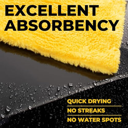 Edgeless Microfiber Car Towels (Black and Yellow)
