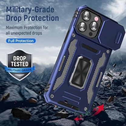 Heavy Duty Phone Case for 15 Pro MaxCase with Camera Cover (★ iPhone 15 Pro Max 【6.7 inches】 / Navy Blue)