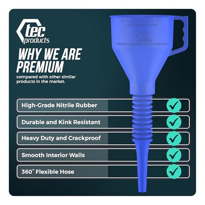 FlexAll Long Flexible Oil Change Funnel (Blue / Small)