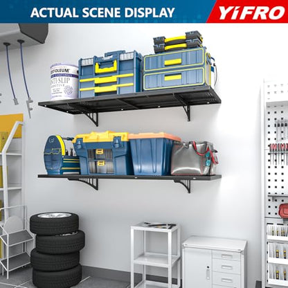 2 Pack 1.5x4ft Heavy Duty Garage Wall Shelving (Black / 1.5x4ft-2pack)