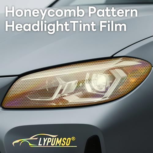 Car Light Tint Film (Inferno Orange Honeycomb / 12in x 60in)