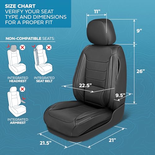 Curated Elite Leather Seat Covers for Cars & SUVs (Black (Elite) / Front Seats)