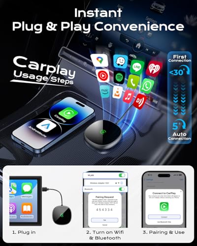 Wireless Carplay Adapter for iPhone & Android Auto 2 (Grey)