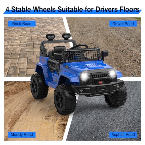12V Kids Electric Ride On Truck Car w (Blue)