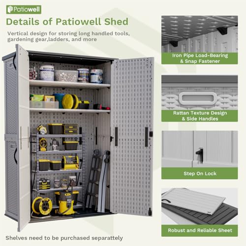 50 cu.ft Resin Outdoor Storage Shed (Light Gray / 50 Cu FT Cabinet)