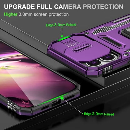 Heavy Duty Phone Case for 16 PlusCase with Camera Cover (iPhone 16 Plus 【6.7 inch】 / Purple)