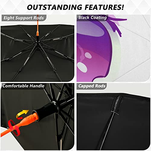 Purple Anime Kawaii Eyes Windshield Sun Shade Umbrella Foldable Car Front Window Sunshade Blocks UV Rays Heat Keep Vehicle Cool (multi 6)