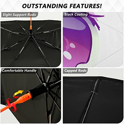 Purple Anime Kawaii Eyes Windshield Sun Shade Umbrella Foldable Car Front Window Sunshade Blocks UV Rays Heat Keep Vehicle Cool (multi 6)