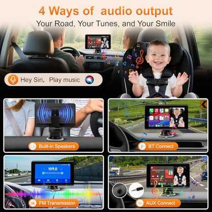 Baby Car Camera with 7" Wireless CarPlay Screen