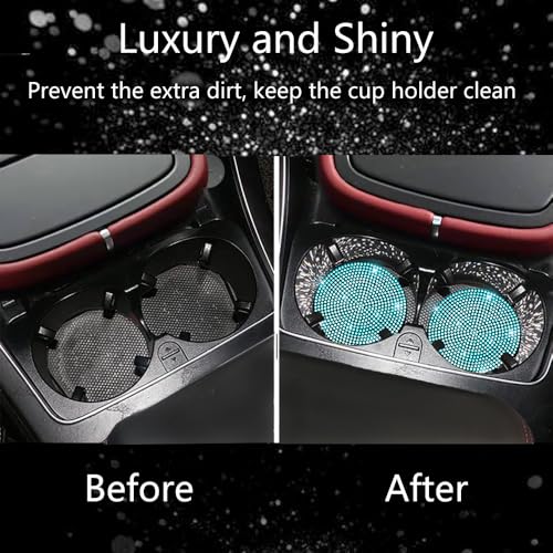 4pcs Bling Car Cup Holder Coaster (Aquamarine / 4pcs)