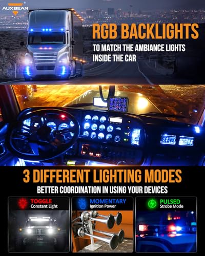 12 Gang Switch Panel RB120 Toggle Momentary Pulsed RGB Dimmable (RB120-TWO SIDED OUTPUT-WITHOUT APP)