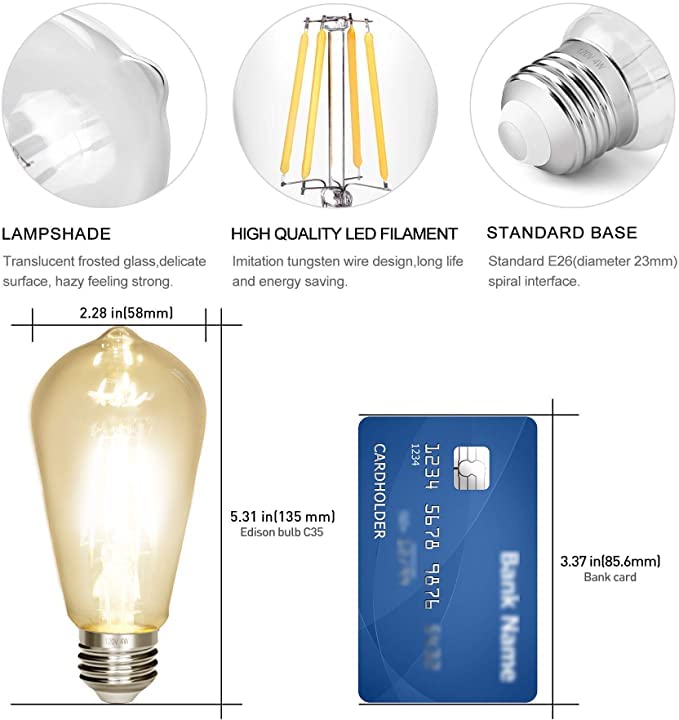 LED Edison Bulb 4W (Daylight White / Pack of 12)