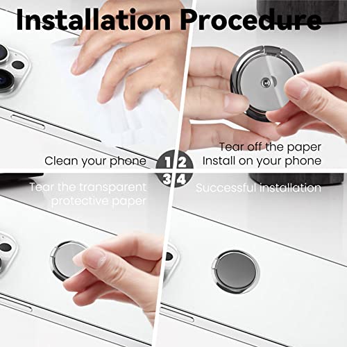 Metal Cell Phone Ring Holder Finger Ring Stand (Silver)