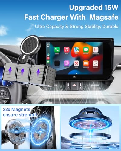Car Phone Holder for 2023 (Toyota BZ4X/Subaru Solterra 2023-2025 / Magsafe+ Wireless Charger)