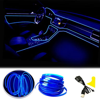 El Wire Blue Interior Car LED Strip Lights (Blue / 2 M)