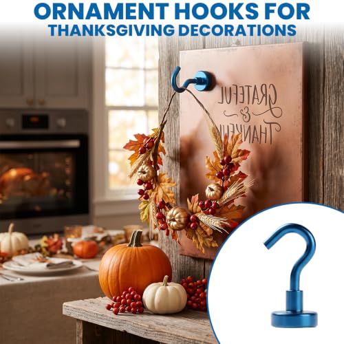 Magnetic Hooks for Ornament Party Magnet Hook 85LBS (Blue / 0.98in)